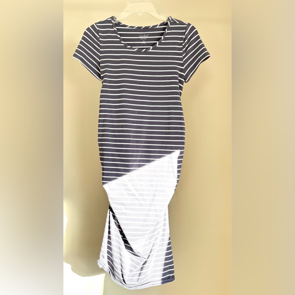 Isabel Maternity Striped Blue and White Dress